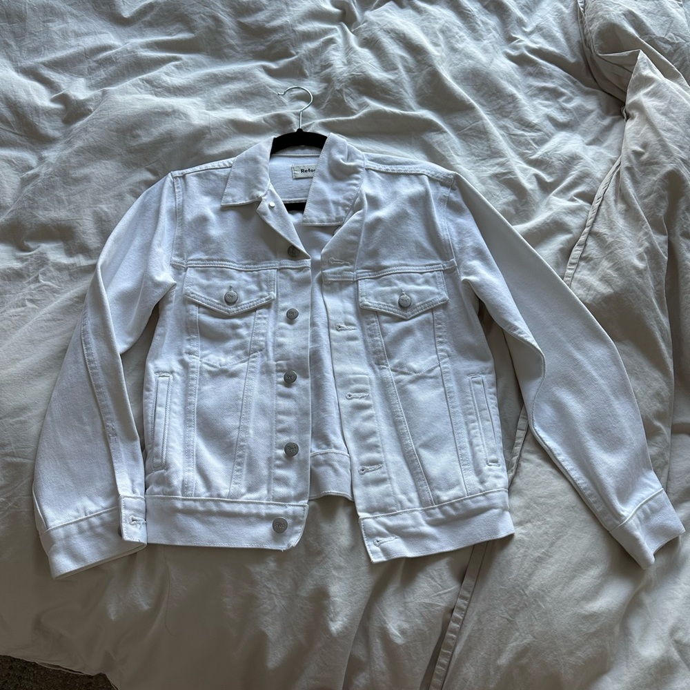 White Reformation Jean Jacket